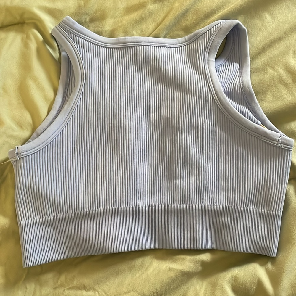 Periwinkle Ribbed Sports Bra - Picture 4 of 6